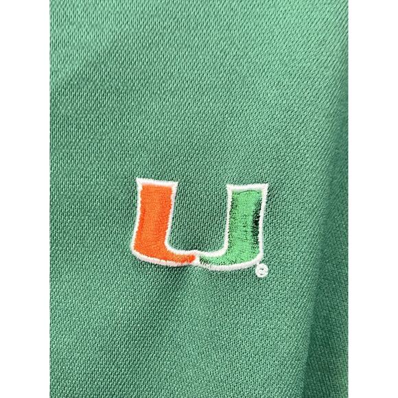 Miami Hurricanes Shirt Mens XL Polo Golf Green Orange Canes Football The U - Picture 8 of 8